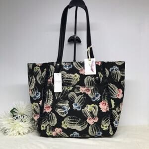 Jessica Simpson Rio Cactus Canvas Handbag Tote Magnetic Closure Purse NWT